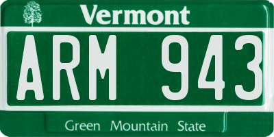 VT license plate ARM943
