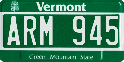 VT license plate ARM945