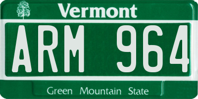VT license plate ARM964