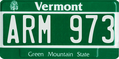VT license plate ARM973