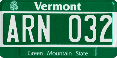 VT license plate ARN032