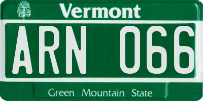 VT license plate ARN066
