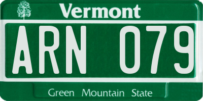VT license plate ARN079