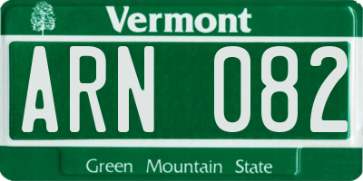 VT license plate ARN082