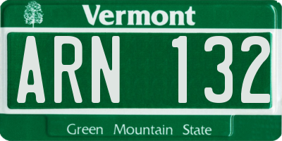 VT license plate ARN132