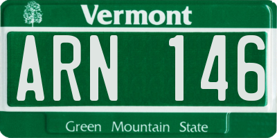VT license plate ARN146