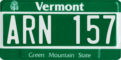 VT license plate ARN157