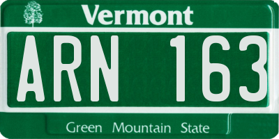VT license plate ARN163