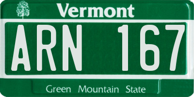 VT license plate ARN167