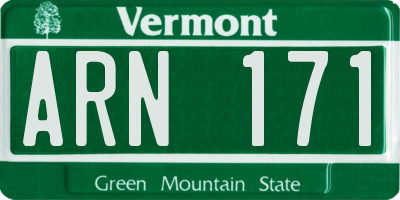 VT license plate ARN171