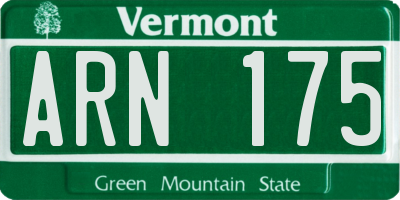 VT license plate ARN175