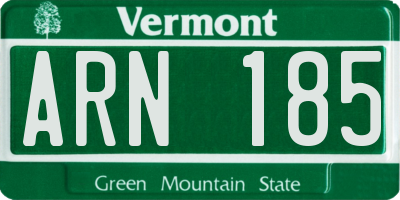 VT license plate ARN185
