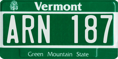 VT license plate ARN187