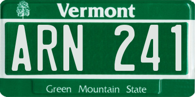 VT license plate ARN241