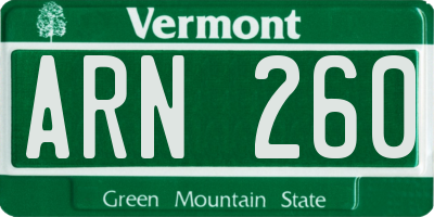 VT license plate ARN260