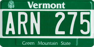 VT license plate ARN275