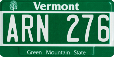 VT license plate ARN276