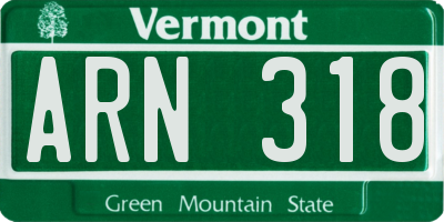 VT license plate ARN318