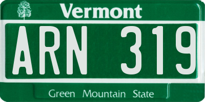 VT license plate ARN319