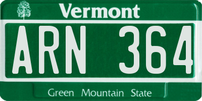 VT license plate ARN364