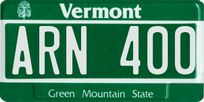 VT license plate ARN400