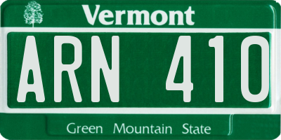 VT license plate ARN410