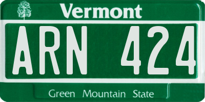 VT license plate ARN424