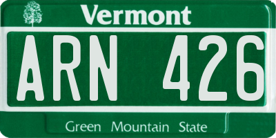 VT license plate ARN426