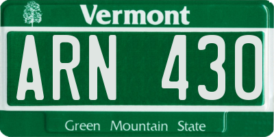 VT license plate ARN430