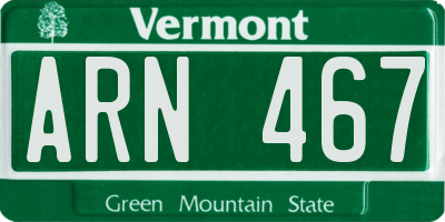 VT license plate ARN467