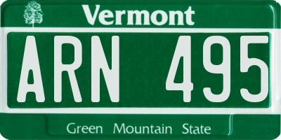 VT license plate ARN495