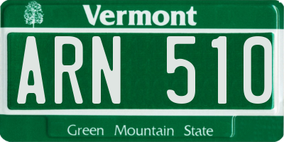 VT license plate ARN510