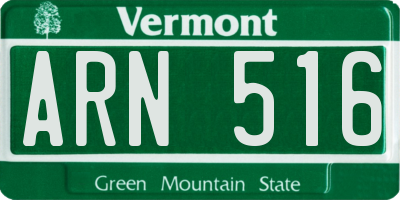 VT license plate ARN516