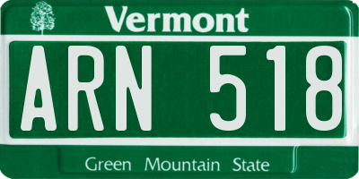 VT license plate ARN518