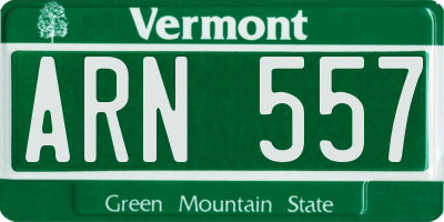 VT license plate ARN557