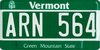 VT license plate ARN564