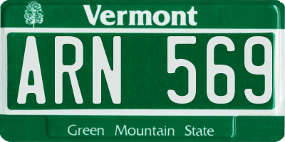 VT license plate ARN569