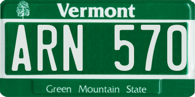 VT license plate ARN570