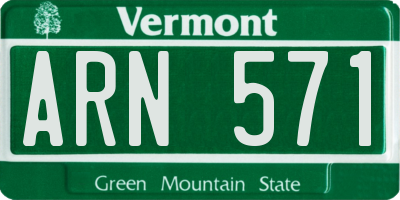 VT license plate ARN571