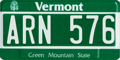 VT license plate ARN576