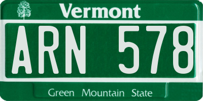 VT license plate ARN578