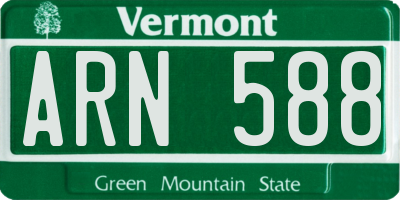 VT license plate ARN588