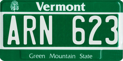 VT license plate ARN623