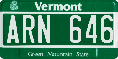 VT license plate ARN646
