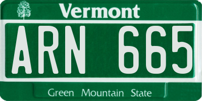 VT license plate ARN665