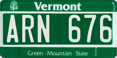 VT license plate ARN676
