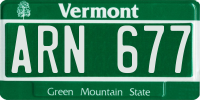VT license plate ARN677