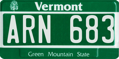 VT license plate ARN683