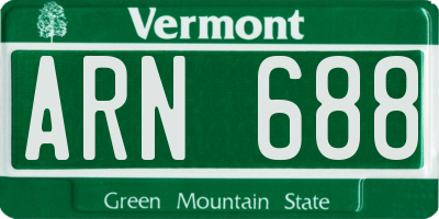 VT license plate ARN688