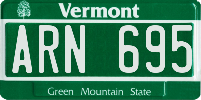VT license plate ARN695